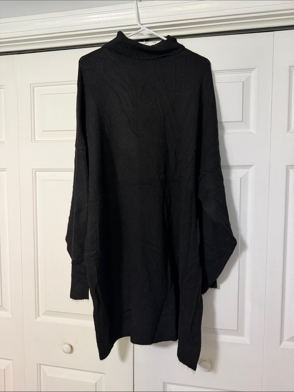 Black Women's Knit Turtleneck Sweater Dress